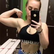17 years old Fitness girl Federica Flexing biceps