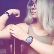 17 years old Fitness girl Katerina Measuring biceps