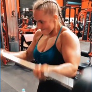 18 years old Fitness girl Caitlin Biceps curls