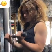 19 years old Fitness girl Serena Biceps workout