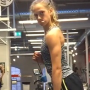 15 years old Fitness girl Emma Triceps workout