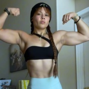18 years old Fitness girl Chloe Flexing biceps