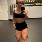 17 years old Fitness girl Madison Flexing muscles