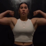 17 years old Fitness girls Erika Flexing muscles