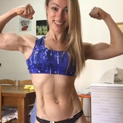 18 years old Fitness girl Giusy Flexing muscles