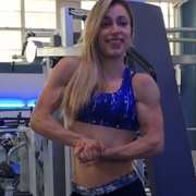 18 years old Fitness girl Giusy Flexing muscles
