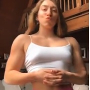 18 years old Fitness girl Madisun Flexing muscles