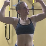 14 years old Fitness girl Torii Flexing biceps