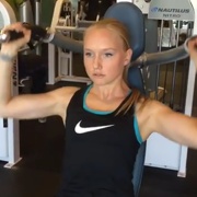 18 years old Fitness girl Lucy Workout muscles
