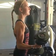 18 years old Fitness girl Lucy Biceps curls