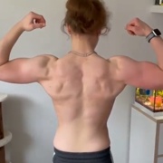 16 years old Fitness girl Charlyn Flexing biceps