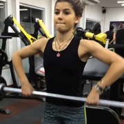 13 years old Fitness girl Thaissa Workout muscles