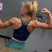17 years old Fitness girl Shannon Flexing biceps