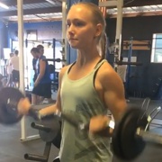 18 years old Fitness girl Lucy Biceps curls
