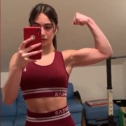 17 years old Fitness girl Sara Flexing muscles