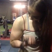18 years old Fitness girl Aiva Biceps workout