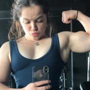 19 years old Fitness girl Samara Flexing biceps