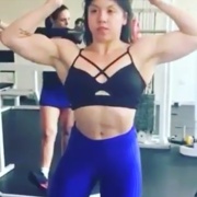 18 years old Bodybuilder Anaa Flexing muscles