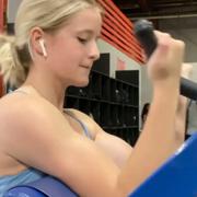 17 years old Fitness girl Gabby Biceps workout