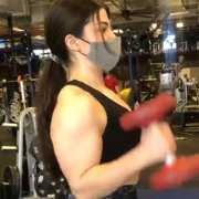 16 years old Fitness girl Gina Biceps workout