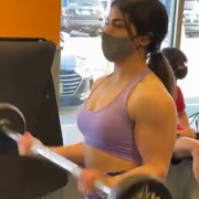 16 years old Fitness girl Gina Biceps curls