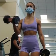 18 years old Fitness girl Cameron Biceps curls
