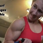 19 years old Fitness girl Caitlin Biceps workout