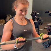 17 years old Fitness girl Charlyn Biceps curls