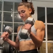 18 years old Fitness girl Kat Biceps curls