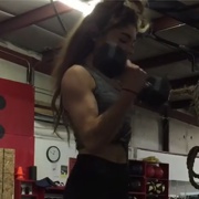 16 years old Fitness girl Serena Biceps curls