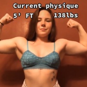 18 years old Fitness girl Ashley Flexing muscles