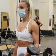 19 years old Fitness girl Cameron Biceps curls