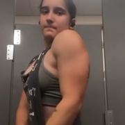 19 years old Fitness girl Aiden Flexing muscles