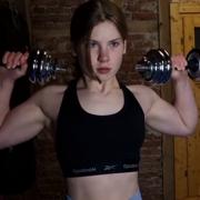 14 years old Fitness girl Sulamith Workout muscles