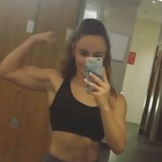 16 years old Fitness girl Ishbel Flexing biceps
