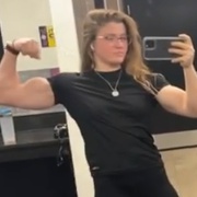 19 years old Fitness girl Isabella Flexing biceps