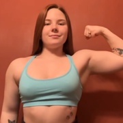 18 years old Fitness girl Ashley Flexing biceps