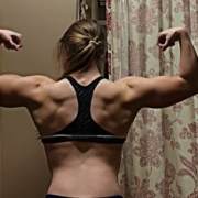 18 years old Fitness girl Sophie Flexing muscles