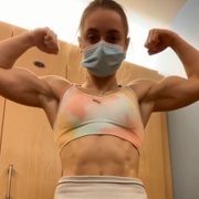 19 years old Fitness girl Taylor Flexing muscles