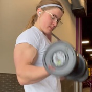 19 years old Fitness girl Isabella Biceps workout