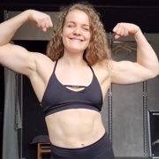 19 years old Fitness girl Sam Flexing biceps