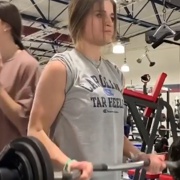 17 years old Fitness girl Sophia Biceps curls