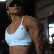 19 years old Fitness girl Taylor Flexing triceps