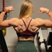 17 years old Fitness girl Katie Flexing biceps