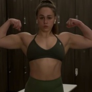 17 years old Powerlifter Joy Flexing biceps