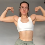 17 years old Fitness girl Vicky Flexing biceps
