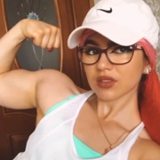 17 years old Fitness girl Karina Flexing biceps