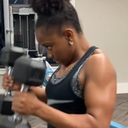 15 years old Fitness girl Mia Biceps workout
