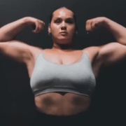 17 years old Fitness girl Melina Flexing biceps