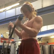 19 years old Fitness girl Maegan Biceps workout